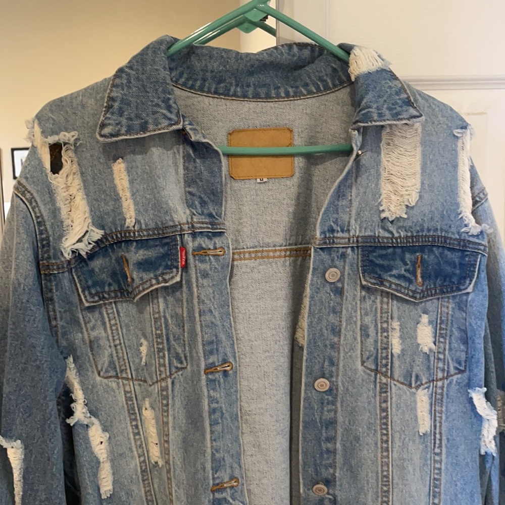 Destroyed Denim Over Sized Jacket - image 2